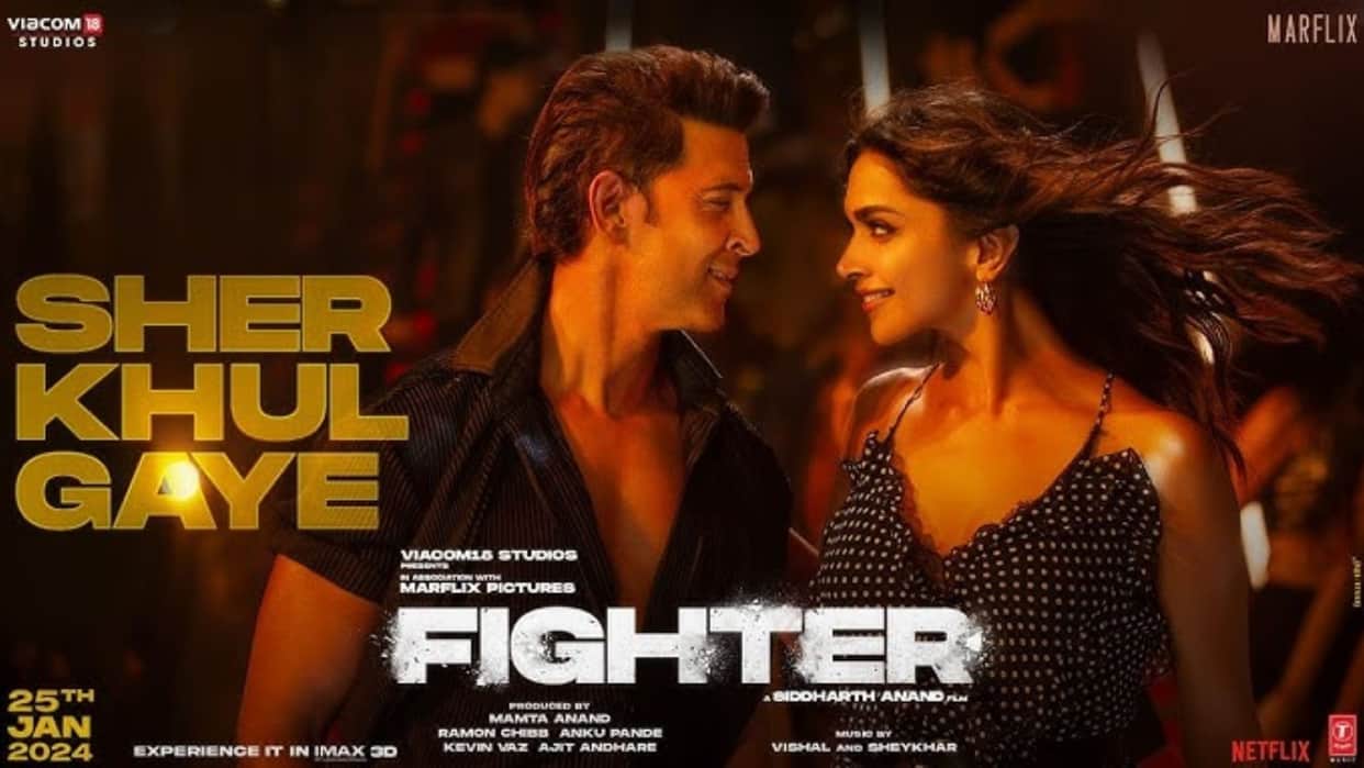 Fighter first song sher khul gaye released hrithik roshan and deepika padukone set fire on party dance floor