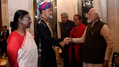 President Droupadi Murmu hosted Sultan Haitham Bin Tarik of Oman at the Rashtrapati Bhavan