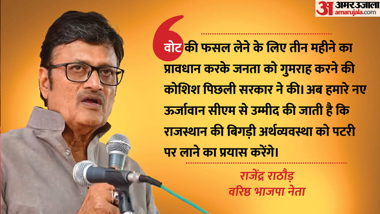 Senior BJP leader Rajendra Rathore had a special conversation with Amar Ujala.