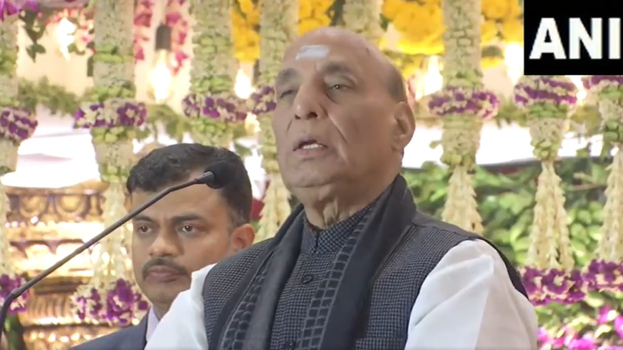 Tamil Nadu: Defence Minister Rajnath Singh attends the Thirumurai Thiruvizha festival in Chennai