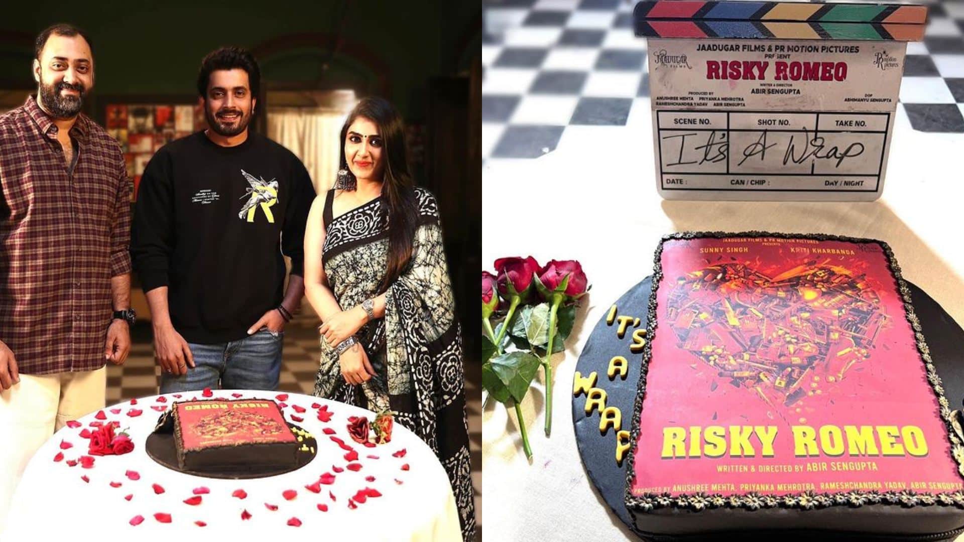 Sunny Singh Kriti Kharbanda Abir Sengupta film Risky Romeo shooting completed team celebrated by cutting cake