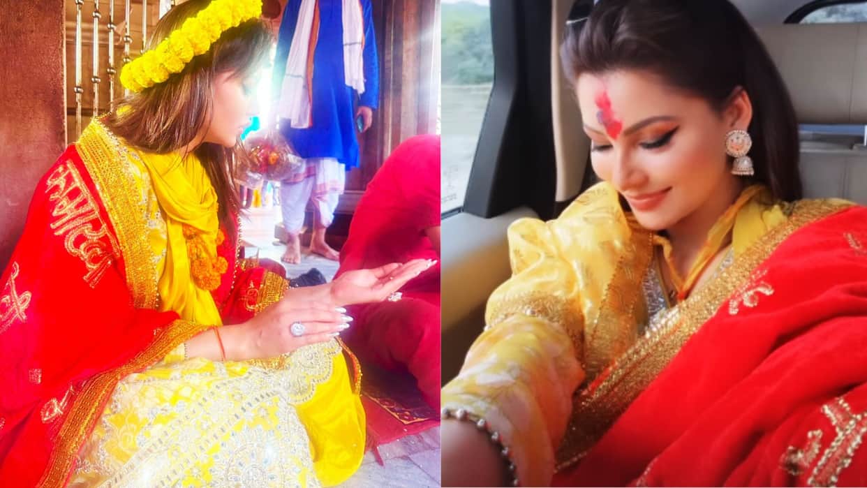 Urvashi Rautela seeks blessings at Kamakhya temple in Guwahati she performs puja rituals ahead of new year