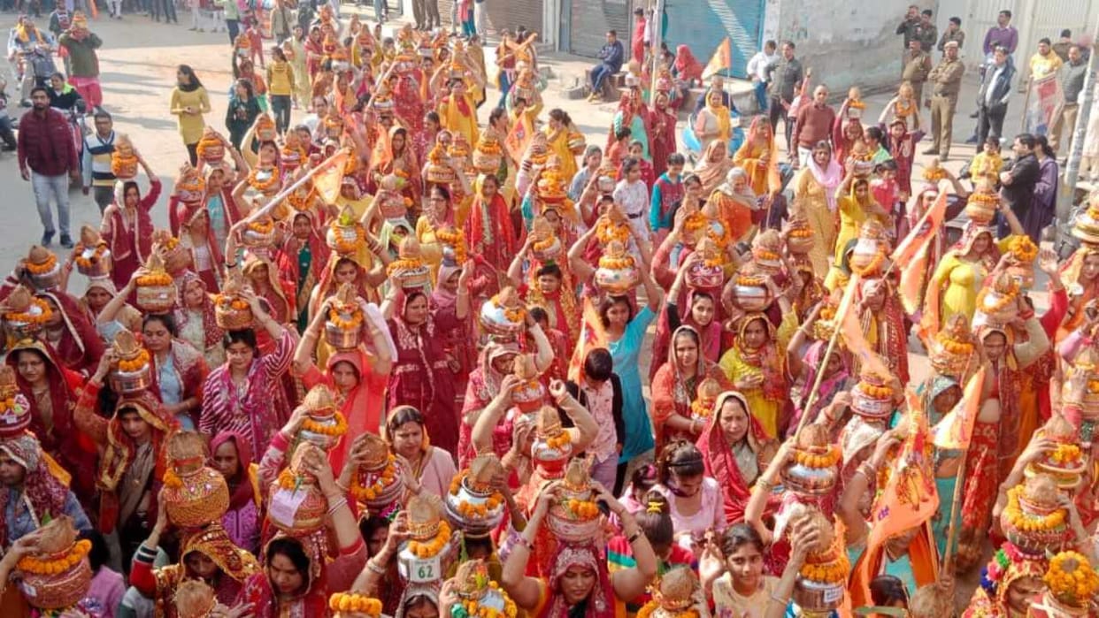Women took out Akshat Yatra in Jhajjar of Haryana