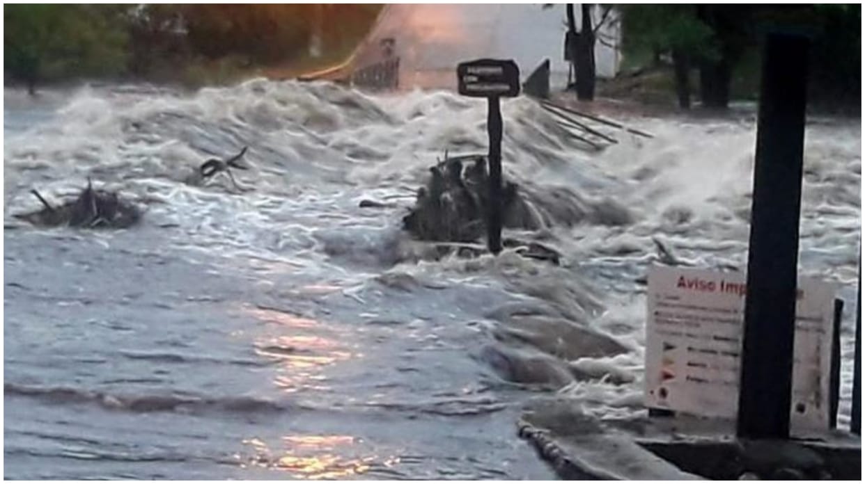 a severe electrical storm that struck along the South American country's Atlantic coast