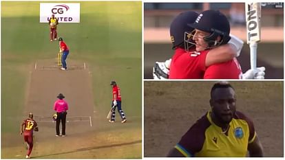 WI vs ENG: इंग्लैंड को छह गेंद पर चाहिए थे 21 रन, 24 साल के इस बल्लेबाज ने आंद्रे रसेल का किया बुरा हाल, VIDEO ENG vs WI: Harry Brook smashes Andre Russell for 24 runs in 20th Over, Video; England vs West Indies 3rd T20