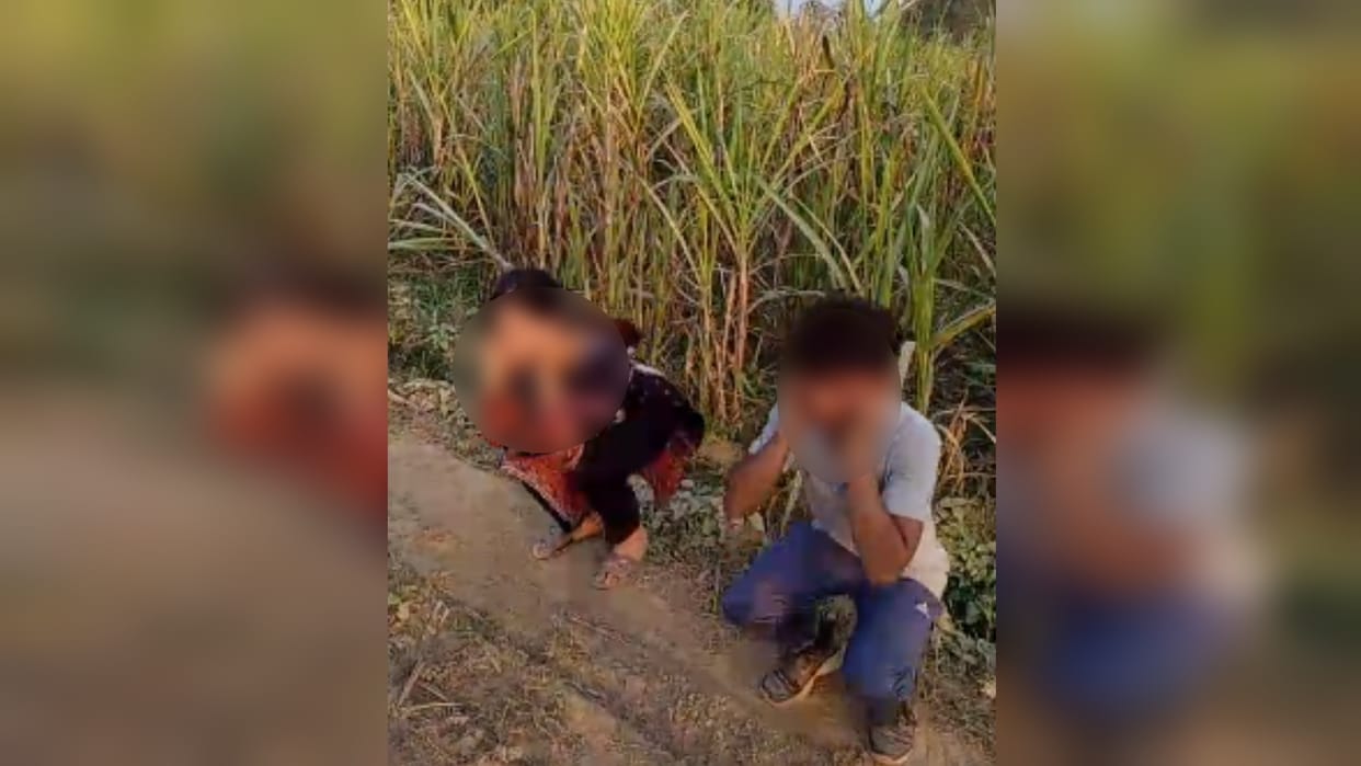 Bijnor: Lover couple caught in sugarcane field, beaten badly, sit-up organized
