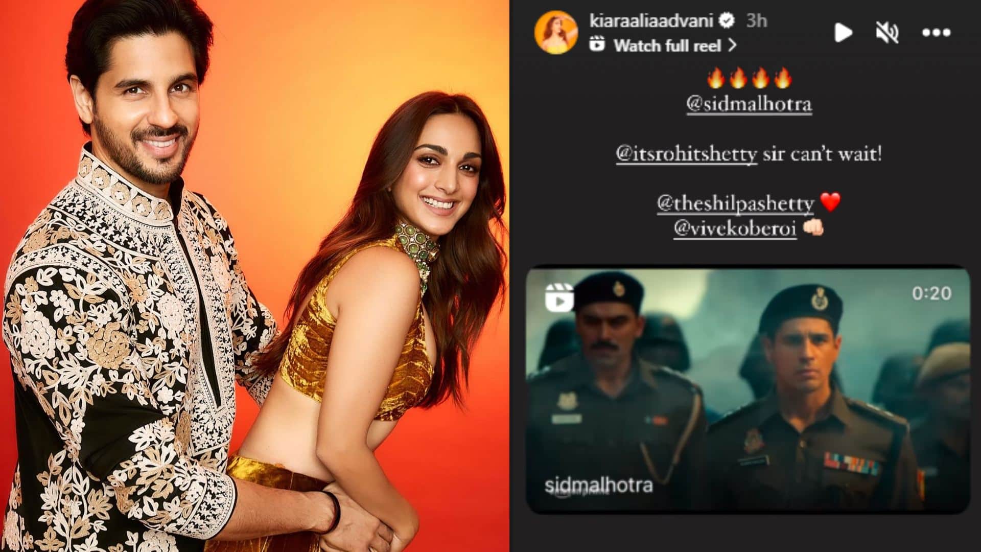 Kiara advani loves sidharth malhotra shilpa shetty rohit shetty vivek oberoi series indian police force teaser
