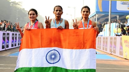 TSK 25K Kenya Ebenyo and Ethiopia Kebede won brilliantly Indian runners Sawan and Reshma WON