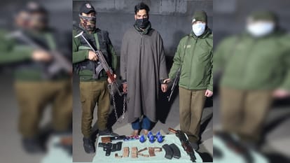 Jammu Kashmir: Youth who became hybrid terrorist nine days ago in Pulwama arrested with weapons
