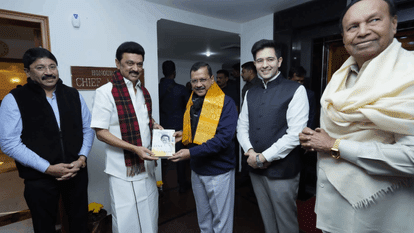 Arvind Kejriwal met Tamil Nadu Chief Minister MK Stalin before India Alliance meeting today