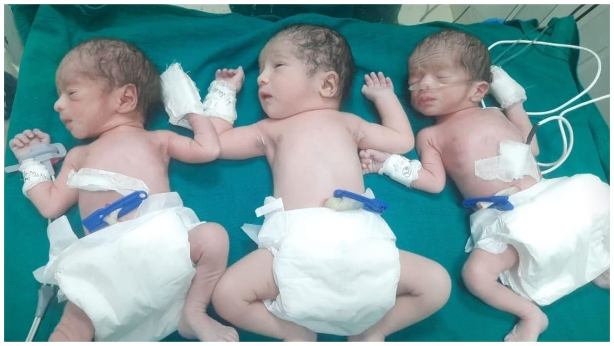 Panipat: Woman gives birth to three children