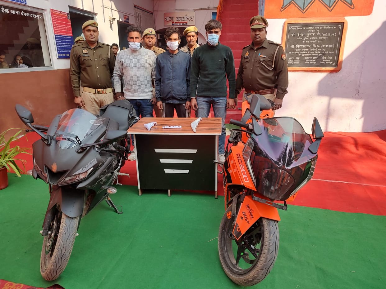 Deoband: Three miscreants arrested in police encounter in Deoband, four absconding, sent to jail