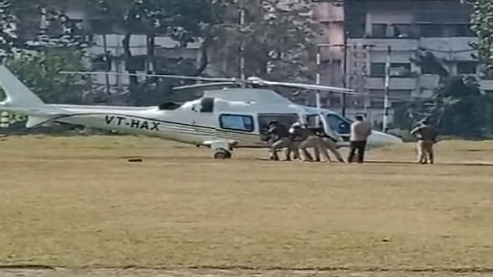 CM Pushkar Singh Dhami helicopter stuck while attending Youth Sikh Conference in rudrapur