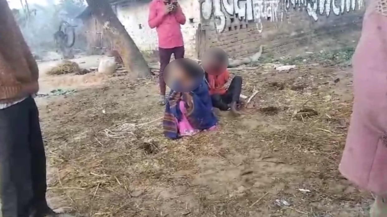 villagers tied and beat mother of five children with lover