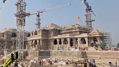 Ayodhya: प्राण प्रतिष्ठा के लिए तैयार हो गया भव्य राममंदिर, ट्रस्ट ने जारी की मंदिर निर्माण की ताजा तस्वीरें Ram temple is prepare for Pran Pratishtha, new pics issued.