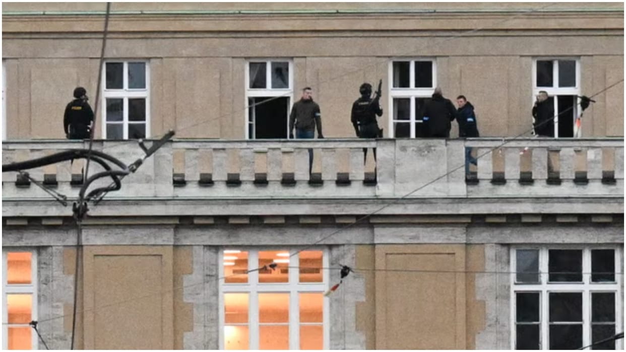 Czech police say a shooting in downtown Prague has killed an unspecified number of people