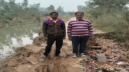 Wheat and wheat crops drowned due to miner track being cut