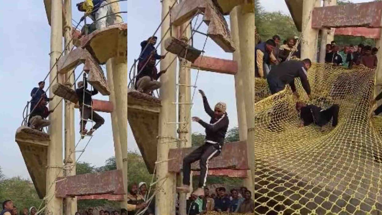 In Bharatpur, a farmer troubled by debtors climbed on a water tank.