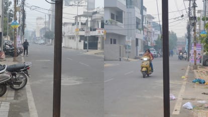 Electric poles on the road people lives in danger