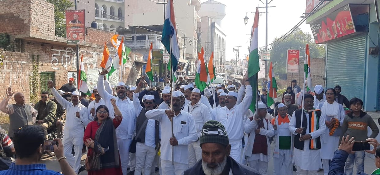 Saharanpur: Congress UP Jodo Yatra leaves for Deoband from Gangoh