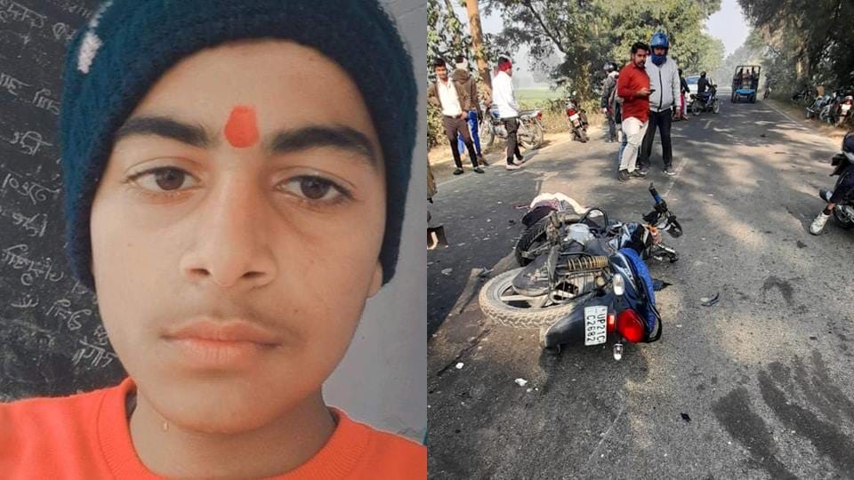 Truck hits two teenagers riding a bike in Baniather, Sambhal, one dead, other injured