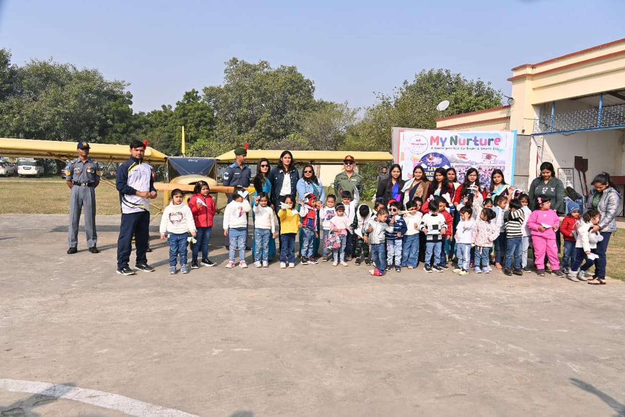 Varanasi: Children were happy after watching the aircraft show, eager to sit on the aircraft and talk to the