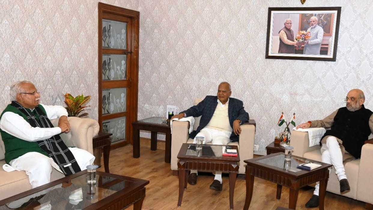 Amit Shah held a meeting with Manohar Lal in Chandigarh