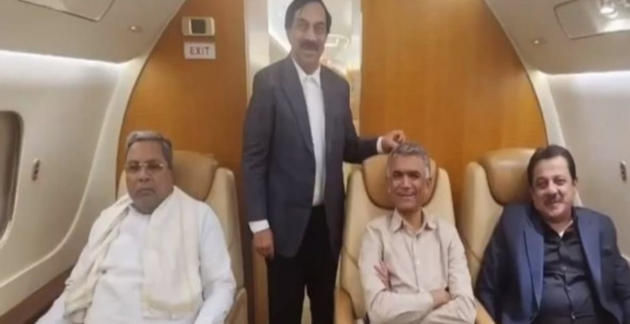 bjp slam karnataka cm siddarmaiah for travelling delhi in private jet for seeking drought aid