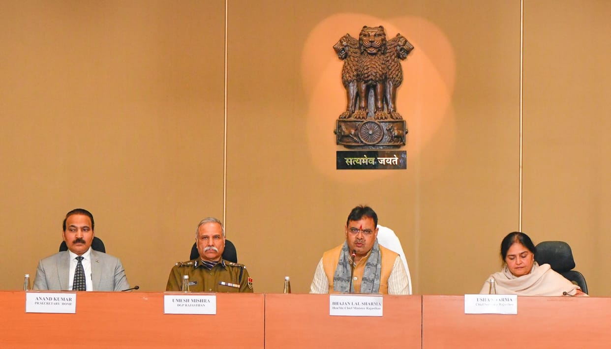Rajasthan CM Bhajanlal Sharma held meeting with police officers in Jaipur