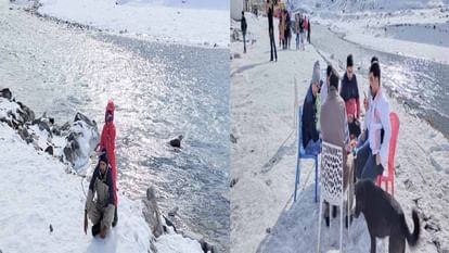 Tourism business picks up pace, tourists flock to the North Portal of Atal Tunnel, play pranks in the snow