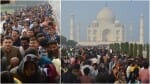 ताज पर बेकाबू भीड़