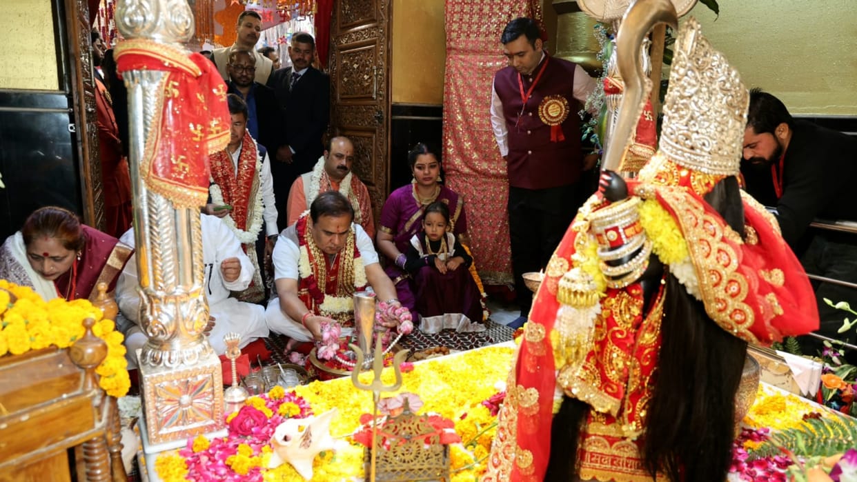 Haryana: Assam Chief Minister Dr. Himanta Biswa Sarma worshiped at Maa Bhadrakali Shaktipeeth