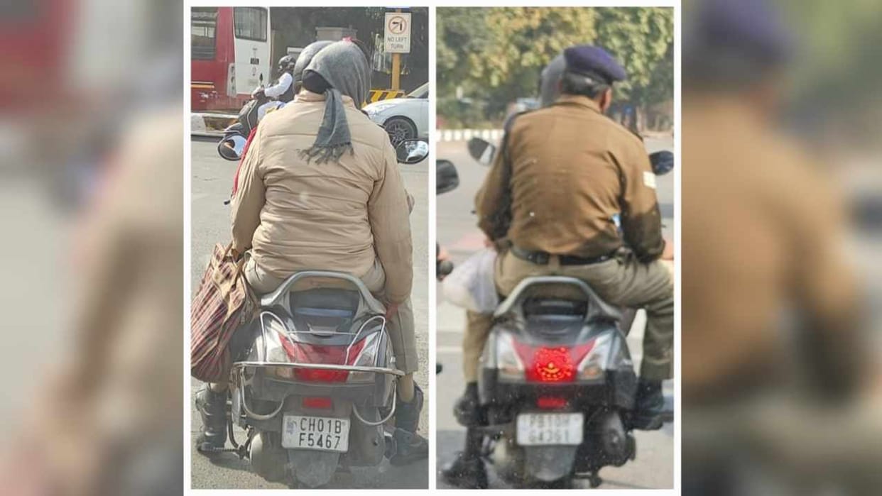 Chandigarh traffic police issued challan to two police personnel
