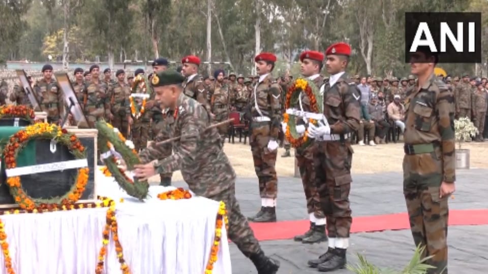 poonch terror attack: Wreath laying ceremony of four Army personnel lost lives during attack