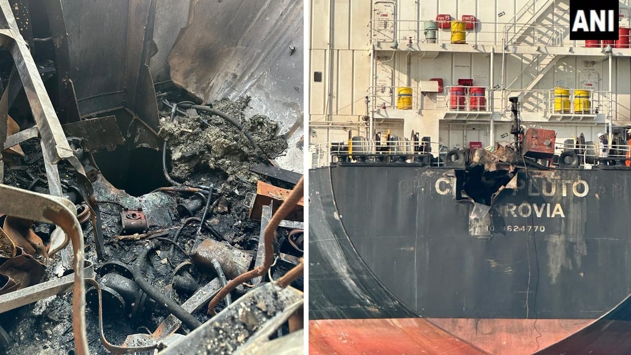 Attacked merchant ship MV Chem Pluto arrived Mumbai port, Indian Navy deploys three warships