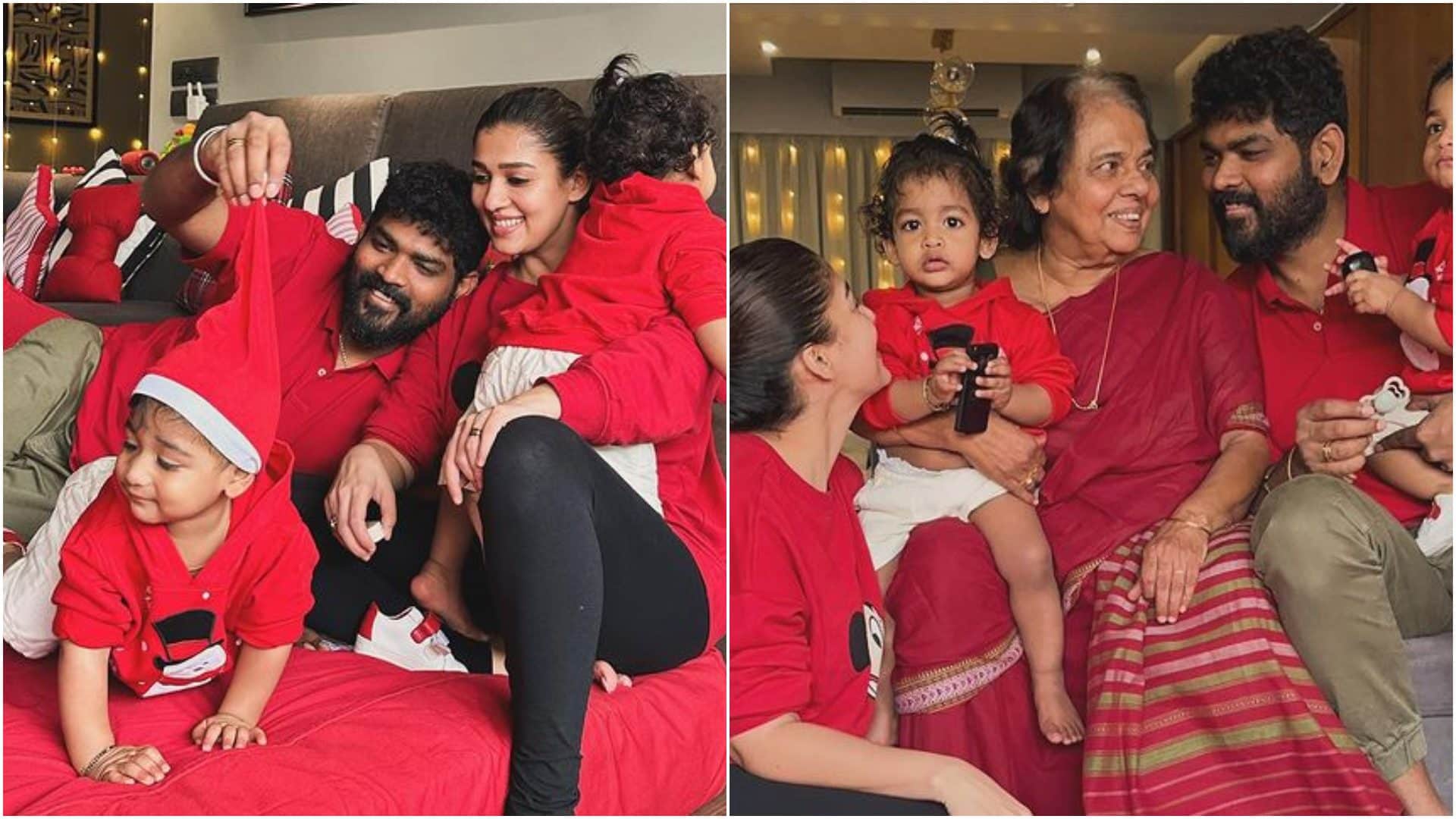 Nayanthara and Vignesh Shivan Celebrate Christmas With Their Twins shares adorable Photos See here