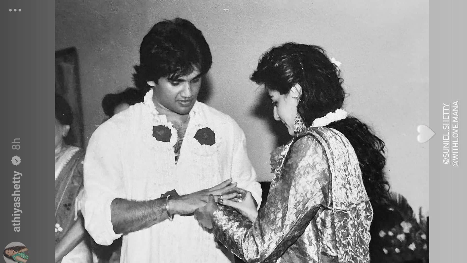 Sunil Shetty And Mana Shetty 41st Wedding anniversary actress Athiya shared an unseen photo see the pictures