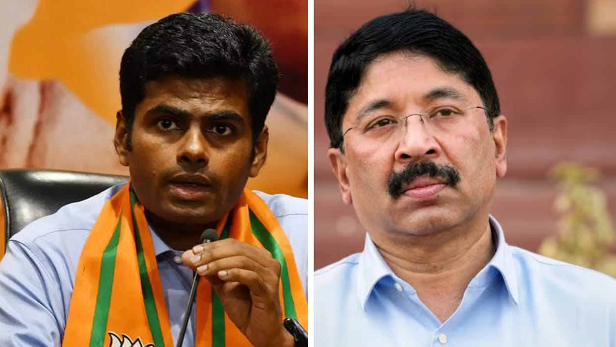 tamil nadu bjp chief annamalai slams dmk dayanidhi maran controversial statement on up bihar hindi belt