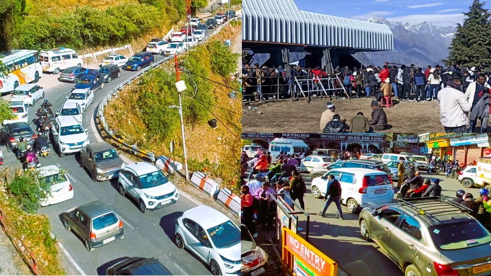 Christmas 2023 Mussoorie Auli and Lansdowne Packed With Tourists Before New Year Traffic jam  photos
