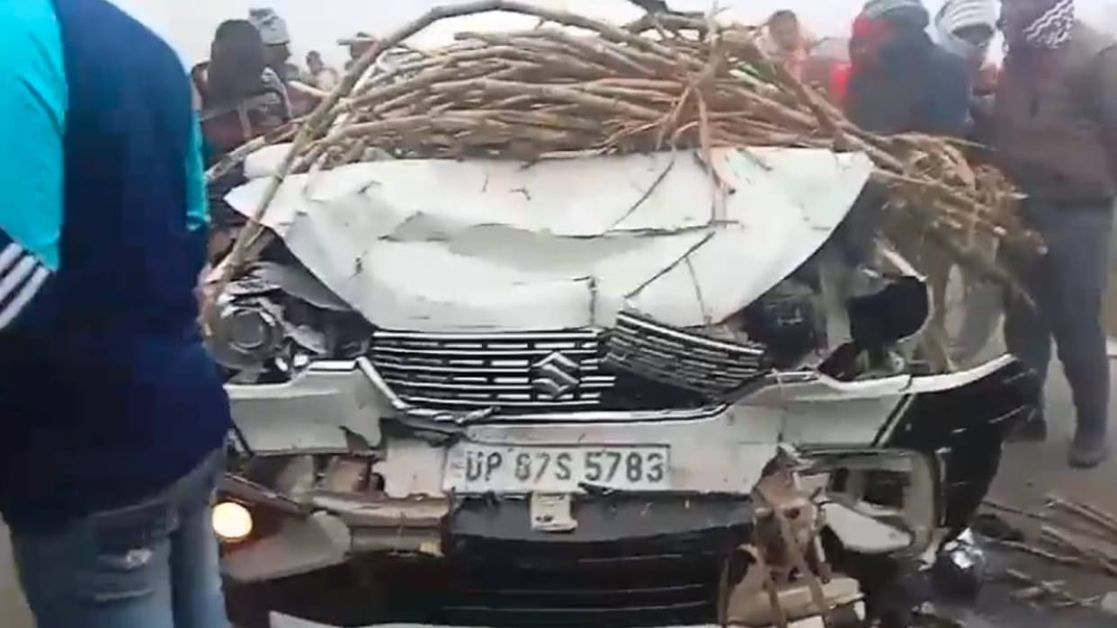 Bullock cart driver farmer dies after being hit by car in Kasganj
