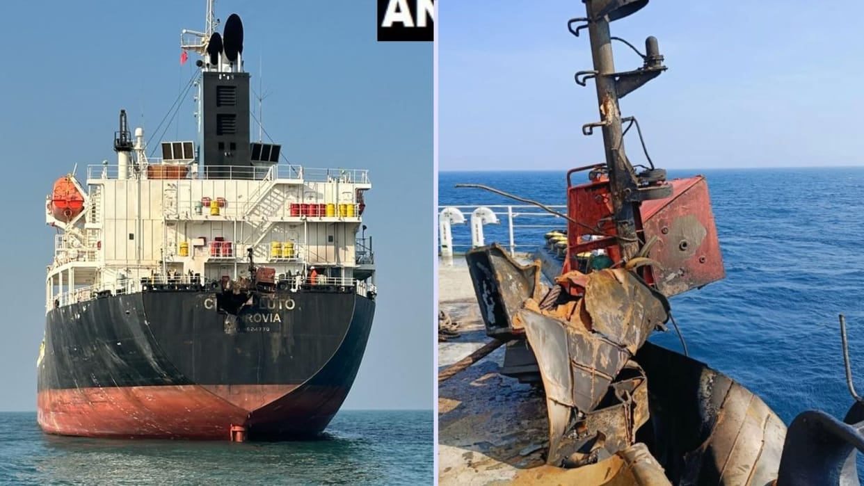 Drone Attack Indian Navy confirmed Drone Attack on MV Chem Pluto Ship Forensic Team Will Investigate
