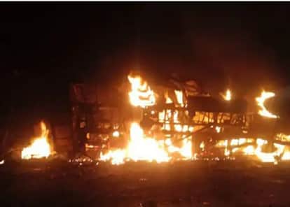 Big Accident in MP: Bus caught fire after colliding with dumper, many people burnt alive