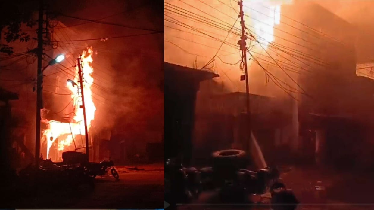 MP News: Massive fire in illegal gas cylinder warehouse in Khandwa, continuous blast in tanks.