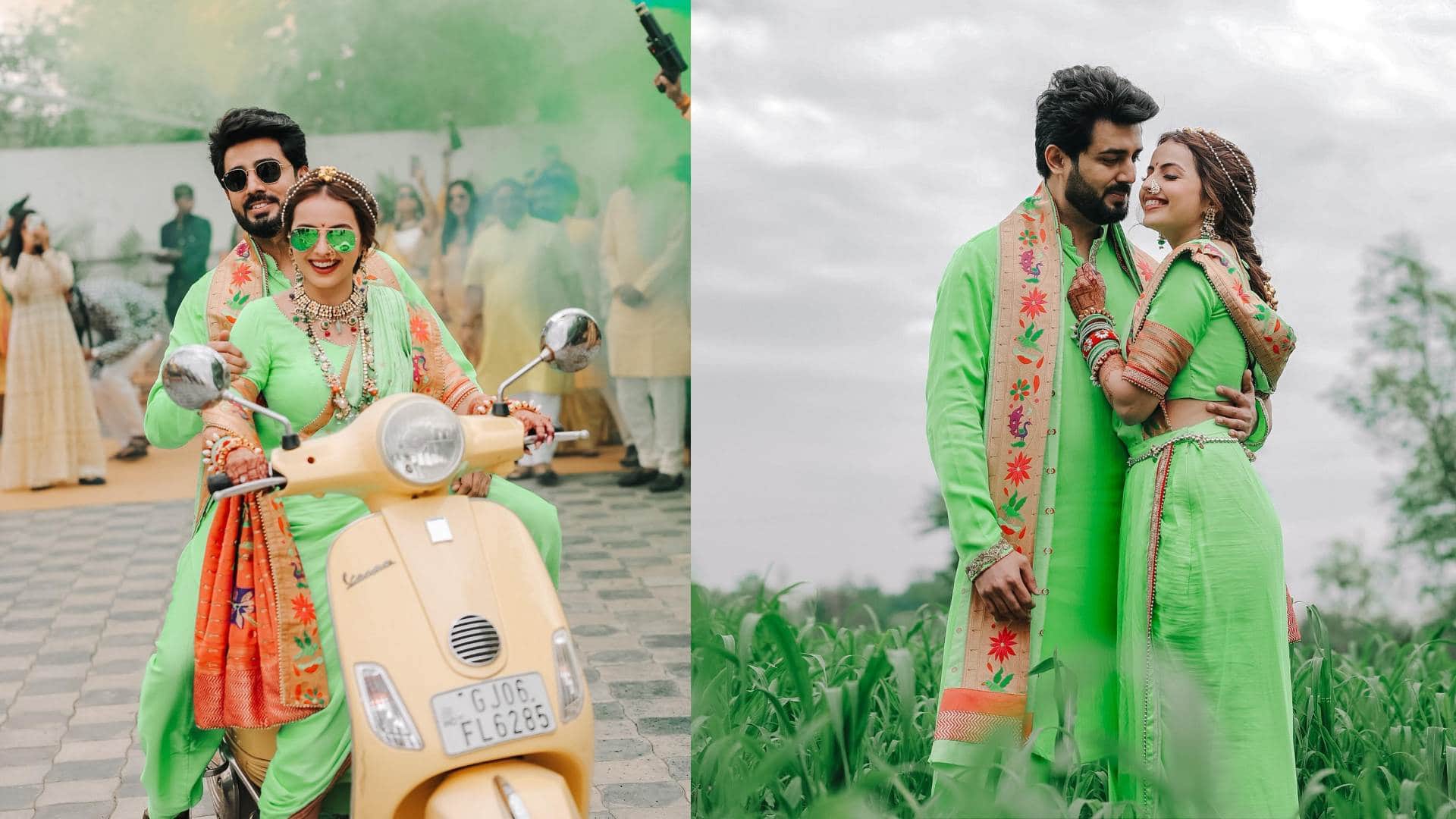 Shrenu Parikh Akshay Mhatre Wedding Album photos bachelor party to Reception party