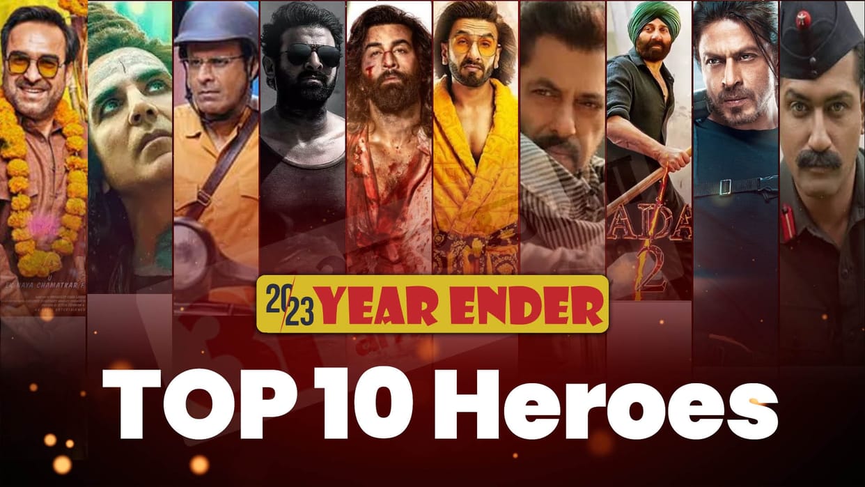 Amar Ujala Hit Parade 2023 Year Ender Top 10 Heroes of Hindi Cinema ShahRukh Khan Ranbir Kapoor Manoj Bajpayee