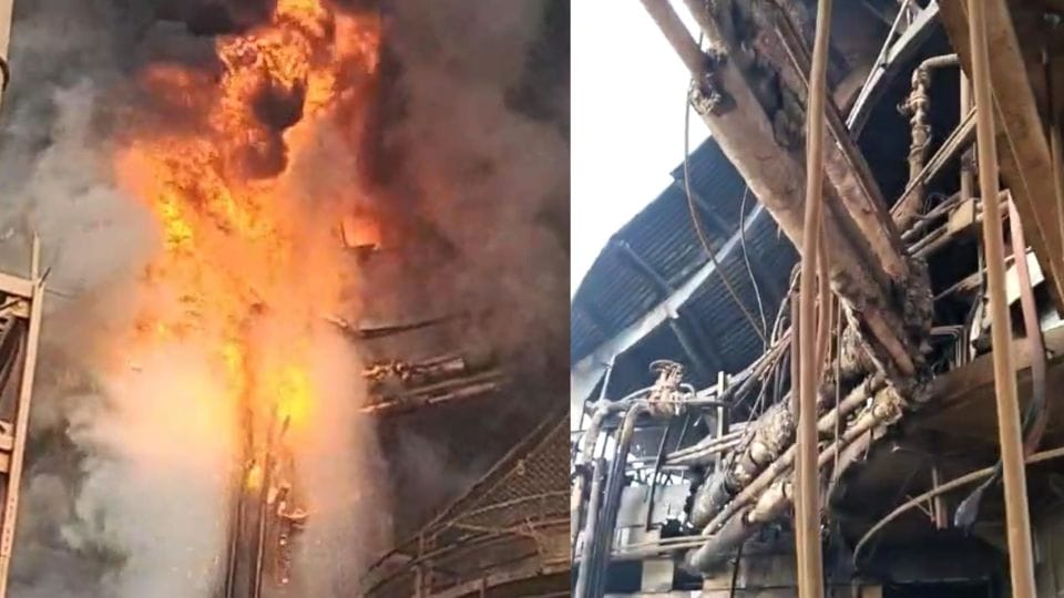 भिलाई स्टील प्लांट में लगी आग