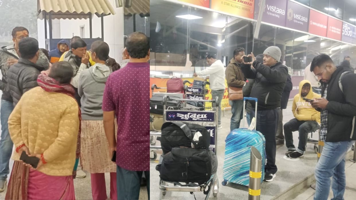 flight delay and cancellation at Babatpur Airport in Varanasi ruckus by passengers