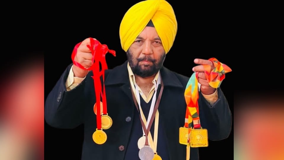 Former Civil Surgeon of Firozpur Dr. GS Dhillon won many medals in sports competitions at age of 70