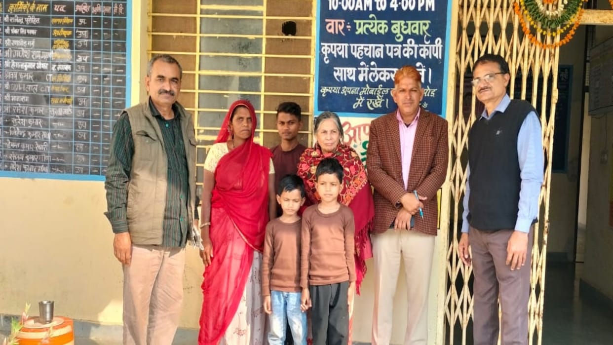 Sirohi News Two boys and two girls separated from their family two years ago returned home