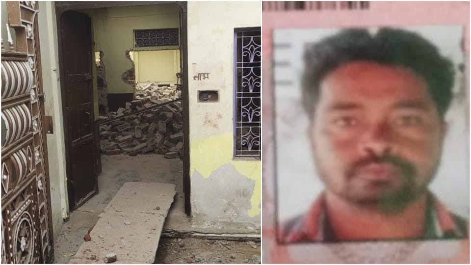 Wall of two-storey house collapsed laborer died after getting buried under the debris